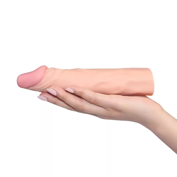 Lovetoy Pleasure X-tender - penis tulec - podaljšek - 19 cm - naravna barva