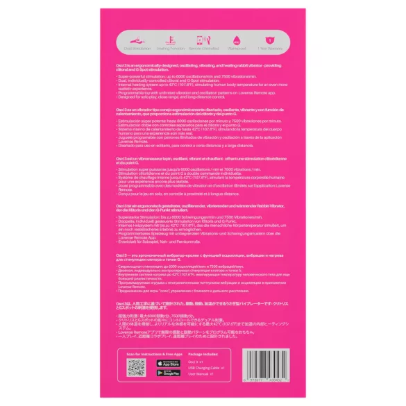 LOVENSE Osci 3 - vibrator s klitoralnim krakom (rožnate barve)