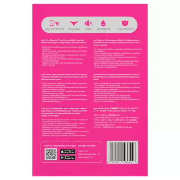 LOVENSE Lush 4 - pametno vibracijsko jajce (roza)