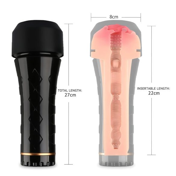 Tracy's Dog - masturbator v obliki realistične vagine - črna/naravna