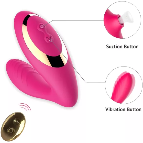 Tracy's Dog 2 - vibrator 2v1 z zračnimi valovi - roza