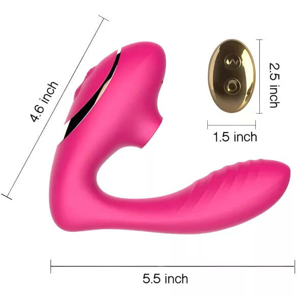 Tracy's Dog 2 - vibrator 2v1 z zračnimi valovi - roza