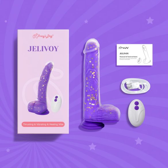 Tracy's Dog Jelivoy - realistični vibrator - 22 cm - vijoličen