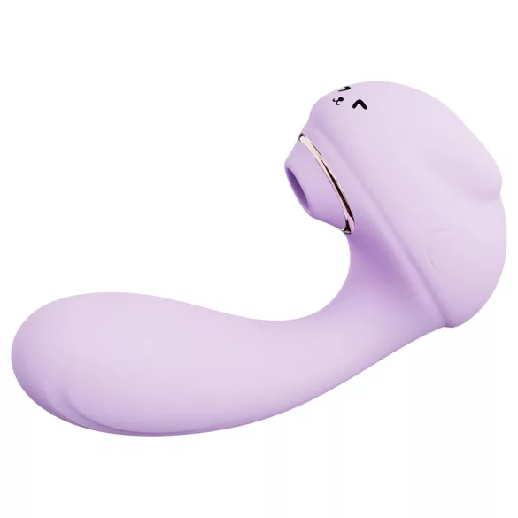 Leopard - vibrator z vakuumom in vibracijami - vijolična