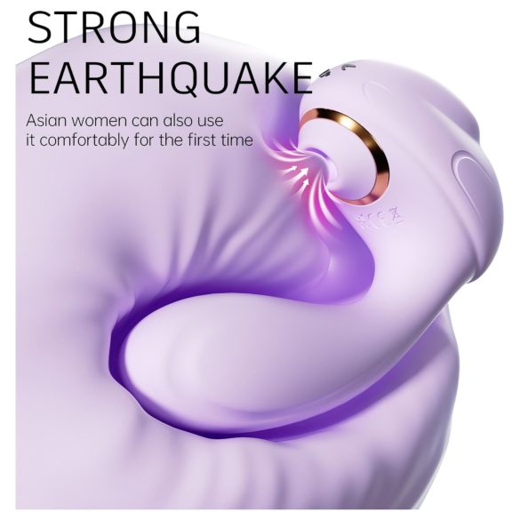 Leopard - vibrator z vakuumom in vibracijami - vijolična