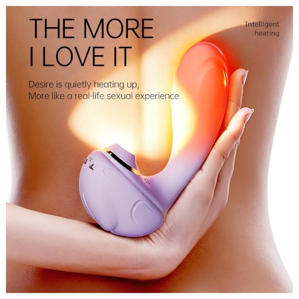 Leopard - vibrator z vakuumom in vibracijami - vijolična