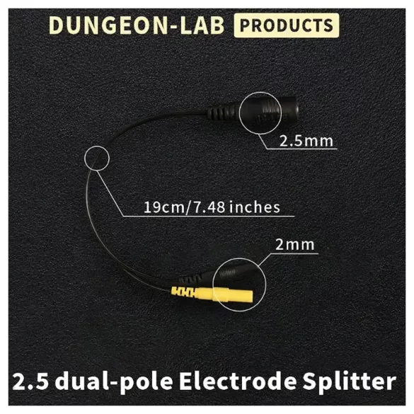 DG-LAB - razdelilec elektrod iz 2,5 mm vtiča na 2 mm (črn)