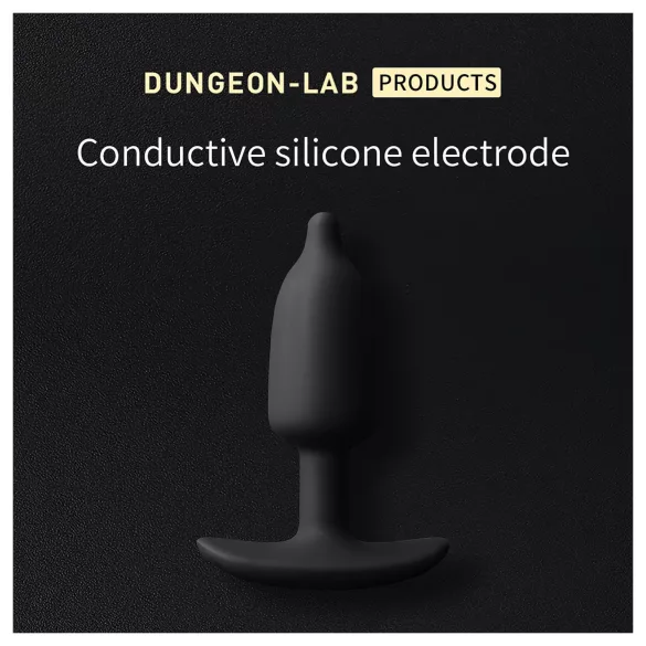 DG-LAB - dvopolni, prevodni silikonski elektro analni čep (črn)