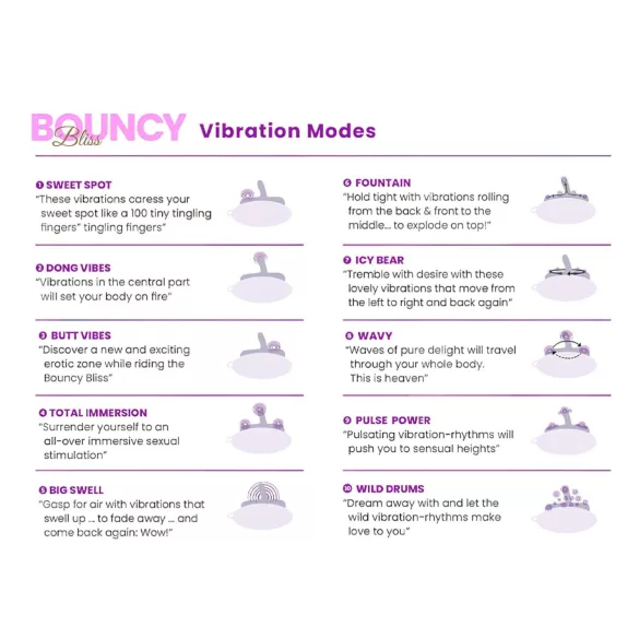 Bouncy Bliss Classic - napihljiva blazina z vibratorjem - vijolična