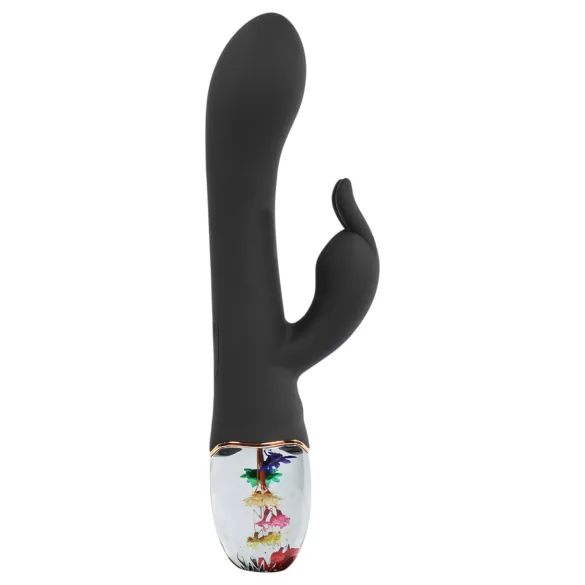 LOVISS Flower - vibrator z ročico za klitoris in točko G (črn)