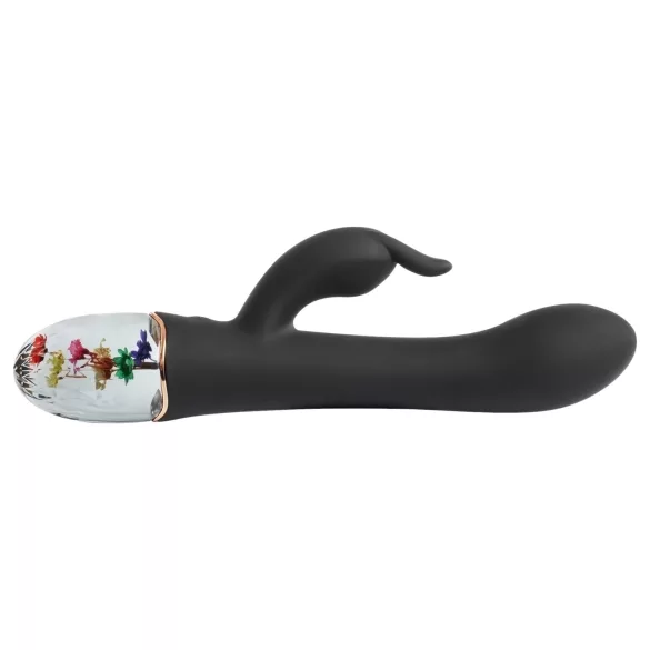 LOVISS Flower - vibrator z ročico za klitoris in točko G (črn)