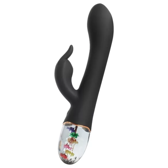 LOVISS Flower - vibrator z ročico za klitoris in točko G (črn)