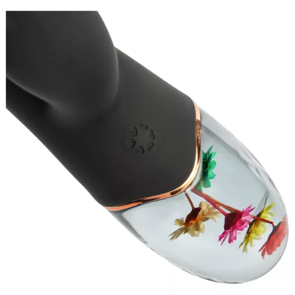LOVISS Flower - vibrator z ročico za klitoris in točko G (črn)