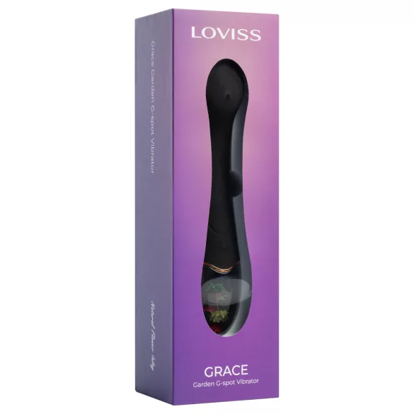 LOVISS Flower Grace - vibrator za točko G (črn)
