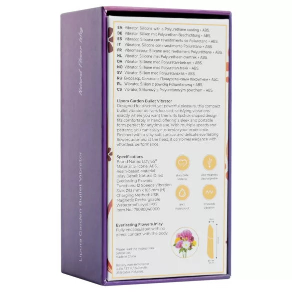 LOVISS Flower - mini palični vibrator (vijoličen)