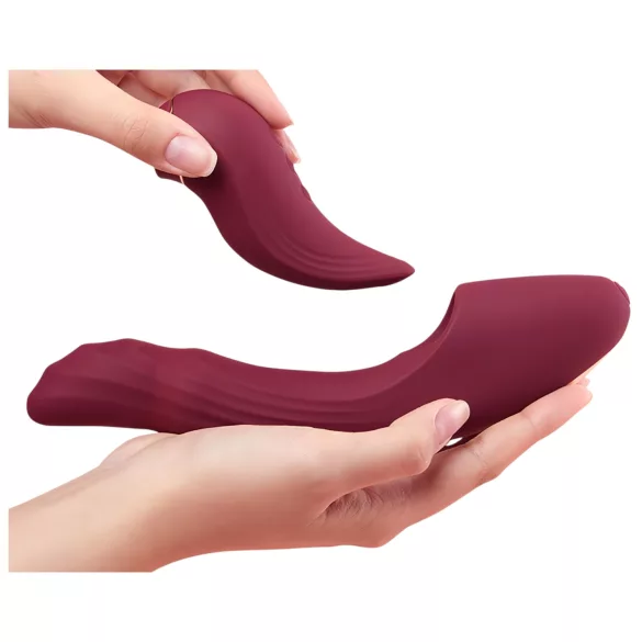 Vibeconnect - vibrator za G-točko in klitoris - 2v1 - rdeč