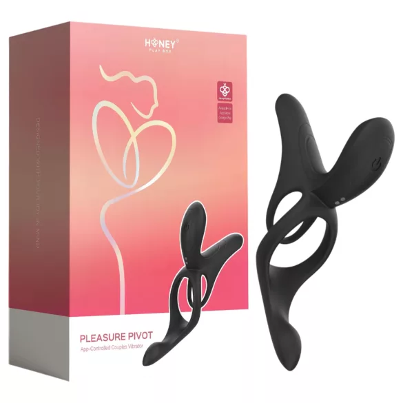 Honey Play Box Pleasure Pivot - vibratorni obroč za penis in moda - črn