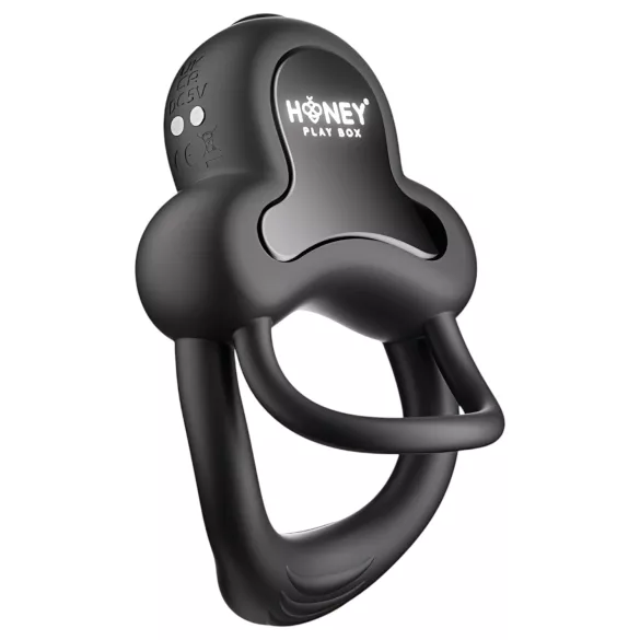 Honey Play Box Anello - vibracijski obroč za penis in moda - črna