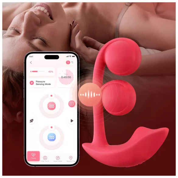 Honey Play Box Melody - aplikacijo vodeni kroglični 2-v-1 vibrator (rdeč)