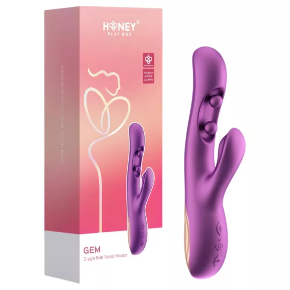 Honey Play Box Gem - aplikacijo upravljani biserni vibrator za točko G in klitoris (vijoličen)