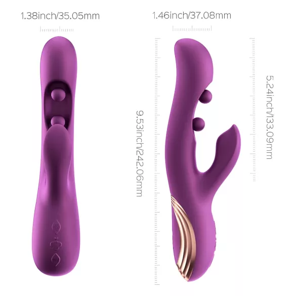 Honey Play Box Gem - aplikacijo upravljani biserni vibrator za točko G in klitoris (vijoličen)