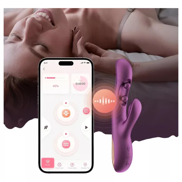Honey Play Box Gem - aplikacijo upravljani biserni vibrator za točko G in klitoris (vijoličen)