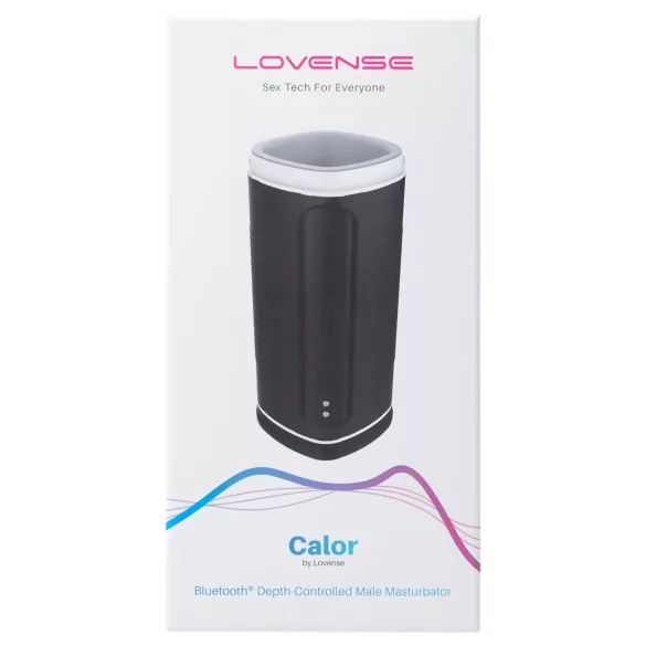 Lovense Calor - aplikacijsko voden segrevalni masturbator za moške (črn)