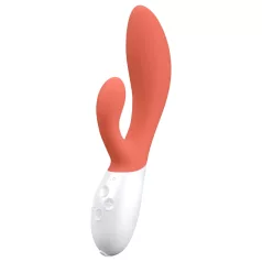   LELO Ina 3 - polnilni vodoodporni vibrator za dvojno stimulacijo - koralna barva