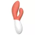 LELO Ina 3 - polnilni vodoodporni vibrator za dvojno stimulacijo - koralna barva