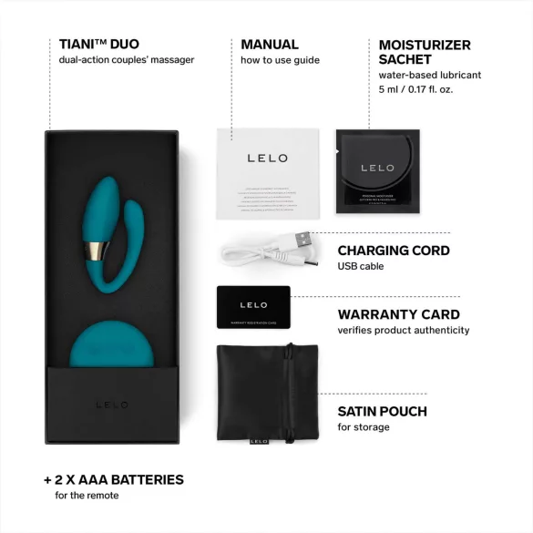 LELO Tiani Duo - vibrator za pare - silikon - modra