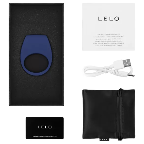 LELO Tor 3 - vibracijski erekcijski obroč - polnilni, pameten - moder