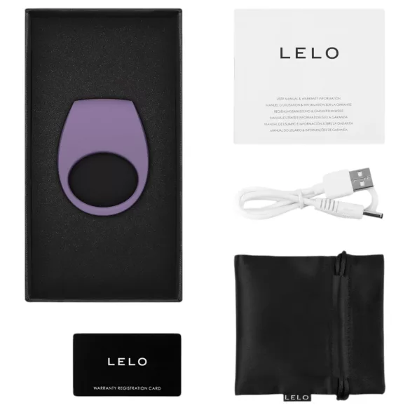 LELO Tor 3 - aplikacijsko vodeni vibracijski obroček za penis za moške (vijoličen)