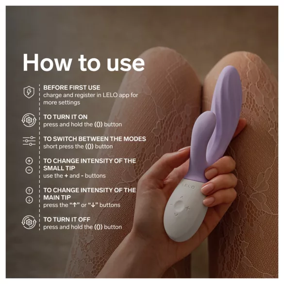 LELO INA Twist - vibrator za točko G z ročico za stimulacijo klitorisa, upravljan prek aplikacije (vijoličen)