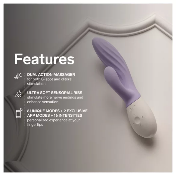 LELO INA Twist - vibrator za točko G z ročico za stimulacijo klitorisa, upravljan prek aplikacije (vijoličen)