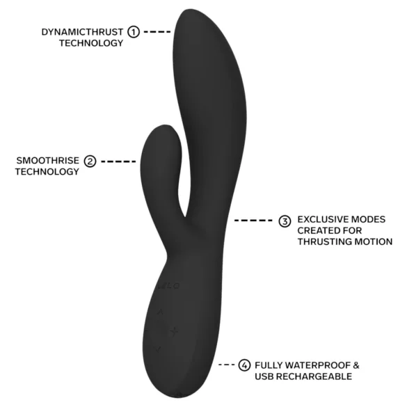 LELO - INA Thrust potisni zajčji vibrator (črn)