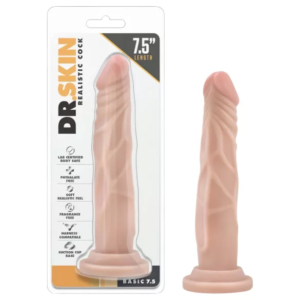 Dr. Skin - realistični dildo z priseskom - natur 19 cm