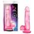 B Yours Sweet N Hard 4 - dildo s testisi - 18 cm - roza