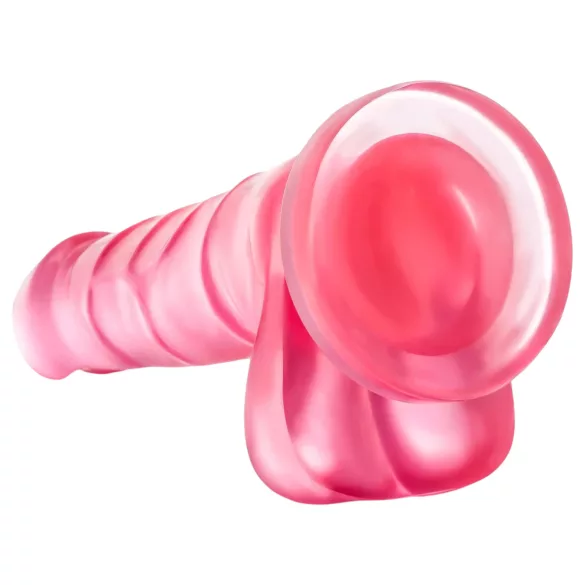 B Yours Sweet N Hard 4 - dildo s testisi - 18 cm - roza