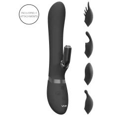 Vive Chou - vibrator za klitoris z ročajem 4v1 - črna