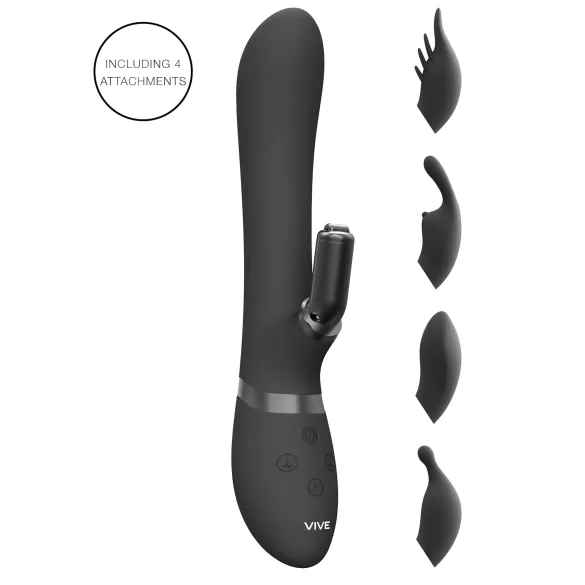 Vive Chou - vibrator za klitoris z ročajem 4v1 - črna