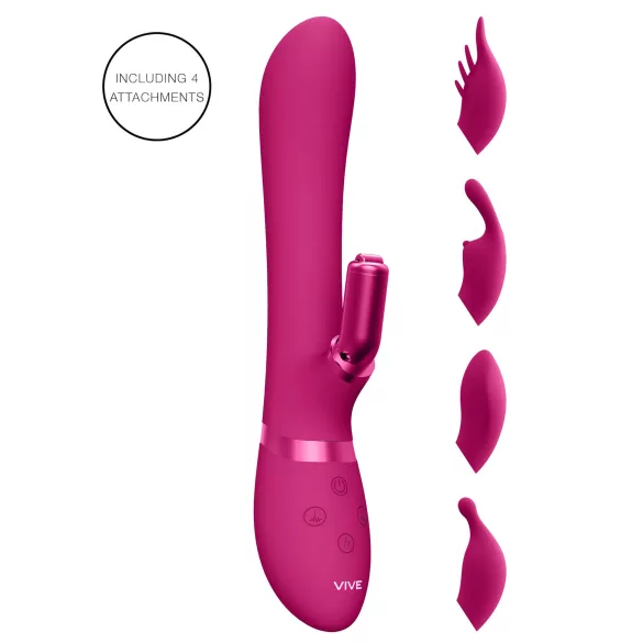 Vive Chou - vibrator za klitoris z ročko - polnjenje USB, zamenljiva glava