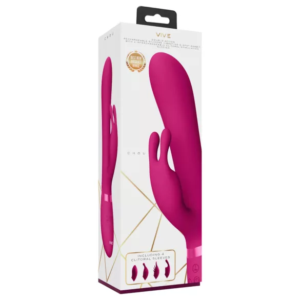 Vive Chou - vibrator za klitoris z ročko - polnjenje USB, zamenljiva glava