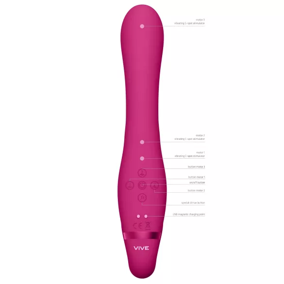 Vive Suki - strap-on vibrator brez pasu - roza
