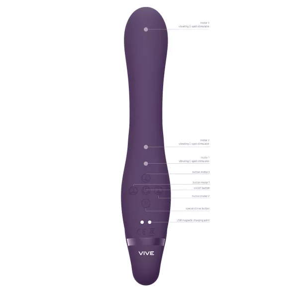 Vive Suki - strap-on vibrator brez pasu - vijoličen