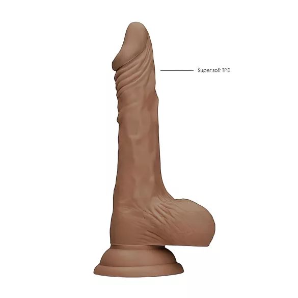 RealRock - dildo z modom - realističen, z modo - 17 cm - temno naravna barva