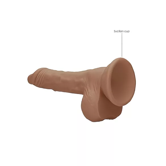 RealRock - dildo z modom - realističen, z modo - 17 cm - temno naravna barva