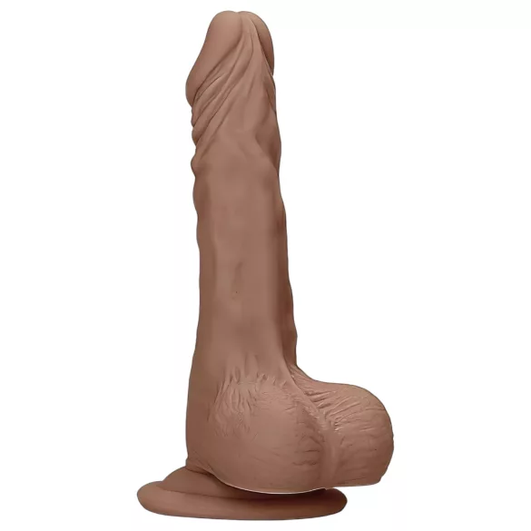 RealRock - dildo z modom - realističen, z modo - 17 cm - temno naravna barva