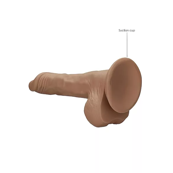 RealRock - dildo z modom - realističen videz - temno natur, 25 cm