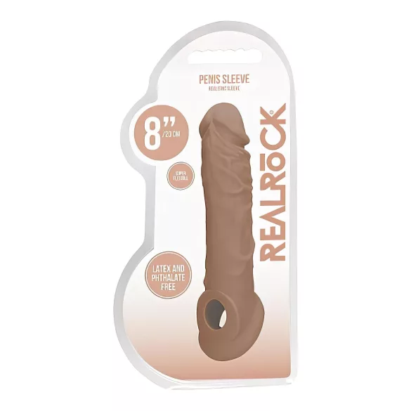 RealRock - podaljšek za penis - 21 cm - temno naravno