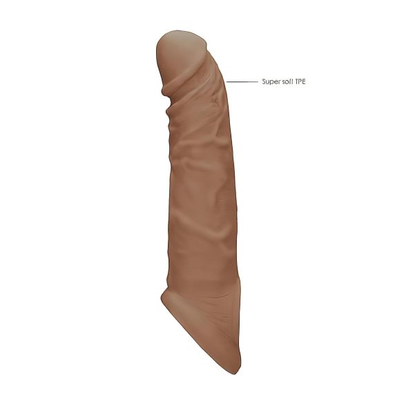 RealRock - podaljšek za penis - 21 cm - temno naravno